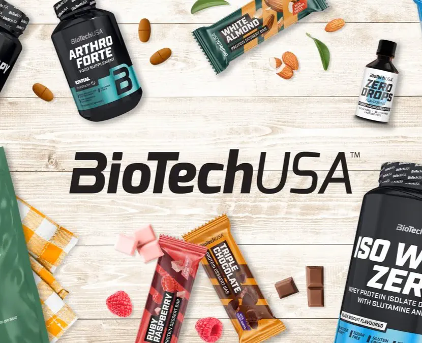 BioTechUSA Logo and sample products